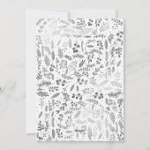 シルバー箔 ボタニカル モダン グラム ホリデー フォト シーズンカード (裏面)