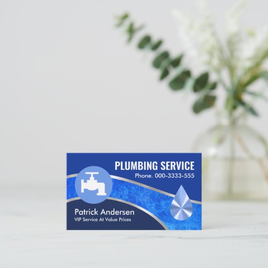 シルバー管路配管系統の漏出 名刺 (スタンド正面)