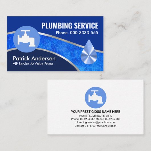 シルバー管路配管系統の漏出 名刺 (正面/裏面)