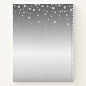 シルバー紙吹雪があなたの写真を輝パーソナライズされたかせる ノートブック (裏面)