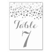 シルバー紙吹雪エレガントなウェディングテーブル番号 テーブルナンバー (正面)