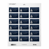 シルバー紙吹雪エレガントクリスマスツリーの休日 ラベル (フルシート)