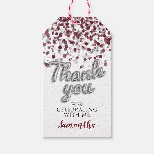 シルバー紙吹雪ギフトラベル ギフトタグ (正面)