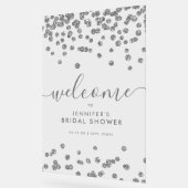 シルバー紙吹雪グリッターブライダルシャワーへようこそ アクリルサイン (傾斜)