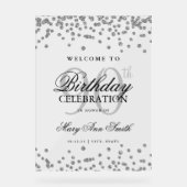 シルバー紙吹雪グリッター90th誕生日へようこそ アクリルサイン (正面)