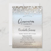 シルバー紙吹雪ドットプリンセスシルバーキンセアニラ 招待状 (正面)