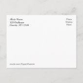 シルバー紙吹雪ネイビータイポグラフィ保存日付1 案内ポストカード (裏面)