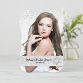 シルバー紙吹雪バルミツワー招待状 招待状 (スタンド正面)