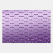 シルバー紙吹雪パープグラデーションル名 ラッピングペーパーシート (正面)