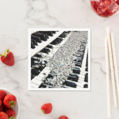 シルバー紙吹雪ピアノ鍵 スタンダードカクテルナプキン (インサイチュ)