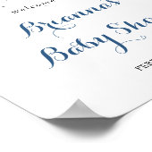 シルバー紙吹雪ミニマリスト赤ちゃんシャワーへようこそ ポスター (角)