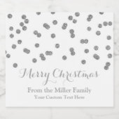 シルバー紙吹雪メリークリスマスビアラベル ビールラベル (シングルラベル)