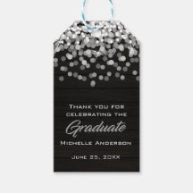 シルバー紙吹雪卒業サンキューディシジョンラベル