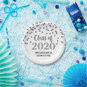 シルバー紙吹雪卒業2020 ペーパープレート (パーティー)