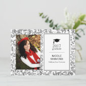 シルバー紙吹雪大学院フォトカード 招待状 (スタンド正面)