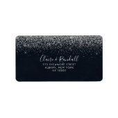シルバー紙吹雪書道RSVPアドレス ラベル (正面)
