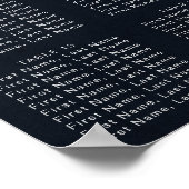 シルバー紙吹雪結婚書道座席表 ポスター (角)