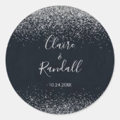 シルバー紙吹雪結婚書道 ラウンドシール (正面)