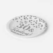 シルバー紙吹雪30と素晴らしい ペーパープレート (アングル)