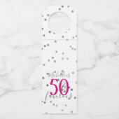 シルバー紙吹雪50と素晴らしい誕生日 ボトルネックタグ (正面)