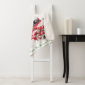 シルバー紙吹雪、クリスマスレッドトラック松の木の雪 シェルパブランケット (インサイチュ)