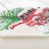 シルバー紙吹雪、クリスマスレッドトラック松の木の雪 シェルパブランケット (3/4)