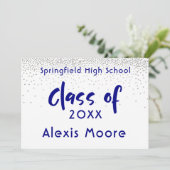 シルバー紙吹雪、ネイビータイポグラフィグラード発表 案内状 (スタンド正面)