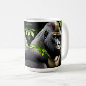 シルバー素晴らしバックゴリラ – ジャングルキング コーヒーマグカップ (正面右)