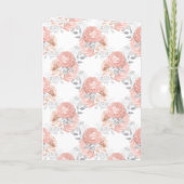 シルバー素朴と赤面ピンクローゼムスリム結婚ズ 招待状 (裏面)