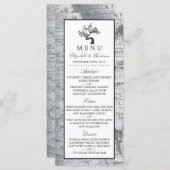 シルバー素朴樺の木ツリーのメ結婚ニュー メニュー (正面/裏面)