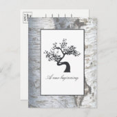 シルバー素朴樺の木ツリーベビー発表 案内ポストカード (正面/裏面)