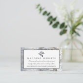 シルバー素朴樺の木ツリー結婚のウェブサイト エンクロージャーカード (スタンド正面)