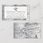 シルバー素朴樺の木ツリー結婚のウェブサイト エンクロージャーカード (正面/裏面)