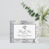 シルバー素朴樺の木ツリー結婚の感謝 ポストカード (スタンド正面)