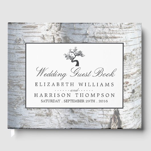 シルバー素朴樺の木ツリー ゲストブック (正面)