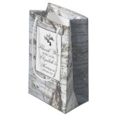 シルバー素朴樺の木ツリ結婚ーズ スモールペーパーバッグ (正面アングル)