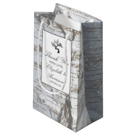 シルバー素朴樺の木ツリ結婚ーズ スモールペーパーバッグ