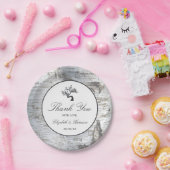 シルバー素朴樺の木ツリ結婚ーズ ペーパープレート (パーティー)