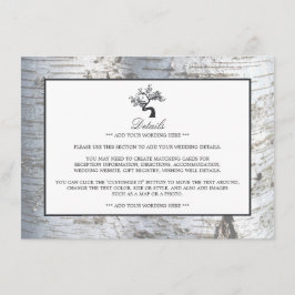 シルバー素朴樺の木ツリ結婚ー詳細 エンクロージャーカード