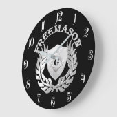 シルバー組積造記号 ラージ壁時計 (傾斜)