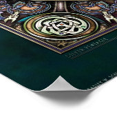 シルバー結び糸細工星形五角形ポスター(22x22インチ) ポスター (角)