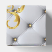 シルバー結婚と金ゴールドのケーキのお願い フェイバーボックス (上部)