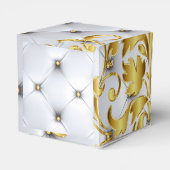 シルバー結婚と金ゴールドのケーキのお願い フェイバーボックス (裏面サイド)