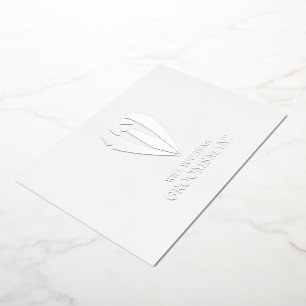 シルバー結婚のスーツとネクタイのグロムスマン提案 箔招待状