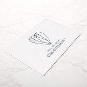 シルバー結婚のスーツとネクタイのグロムスマン提案 箔招待状 (回転した状態)