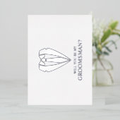 シルバー結婚のスーツとネクタイのグロムスマン提案 箔招待状 (立ち正面)