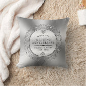 シルバー結婚のフローラ曼荼羅 クッション (ブランケット)