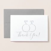 シルバー結婚のリングや輪ありがとう 箔カード (封筒付き正面)