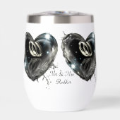 シルバー結婚の愛のバンドが結晶ハートに (正面)