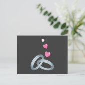 シルバー結婚の結婚指輪 ポストカード (スタンド正面)